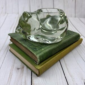 Vintage Avon Glass Sleeping Cat Votive Candle Holder